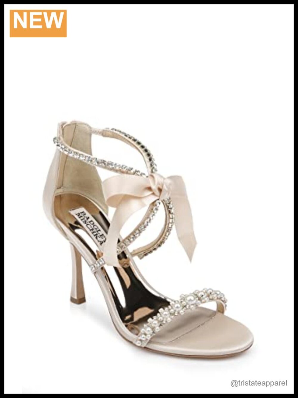 Nayeli Stiletto Heeled Sandals Ankle Strap Satin Leather Lining